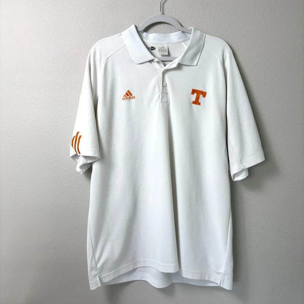 Adidas‎ University of Tennessee Polo Shirts Mens XL White Black Logo Volunteers